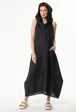 *SALE* Designer-Kapuzen-Kleid aus Leinen - Handmade