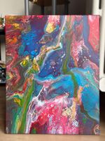 „Regenbogenflut“ Abstraktes Acrylgemälde 40x50cm Unikat
