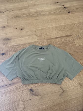 Damen Cropped T-Shirt khaki Grösse S guter Zustand