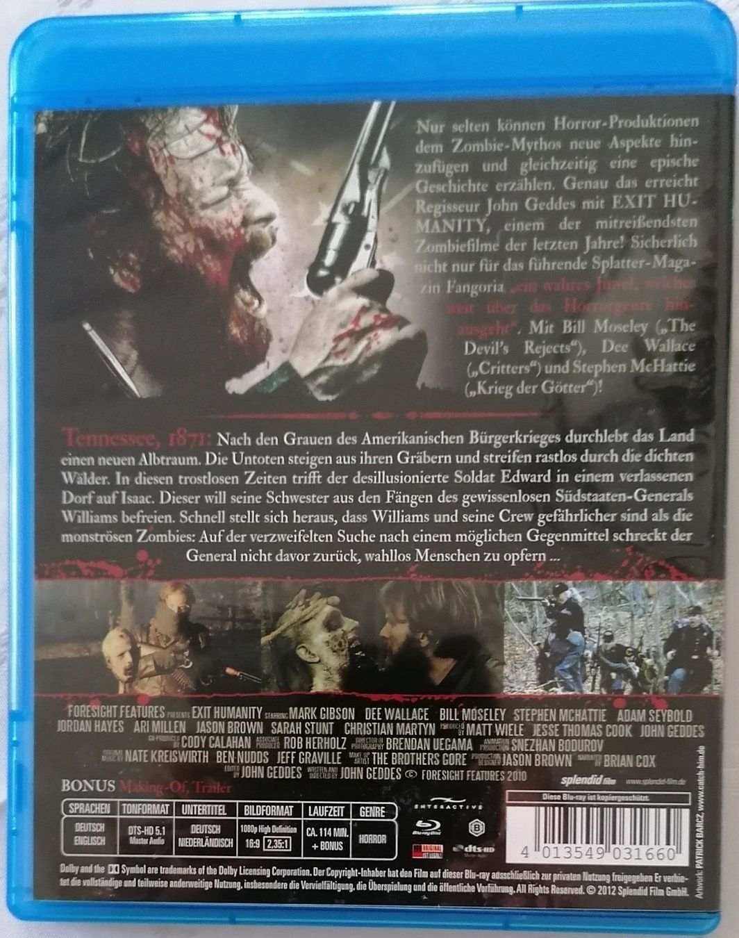 Tutti i DVDs: Exit Humanity - Zombie Horror - Blu-ray – Usato da Oberurnen venduto da mackrokodile 1