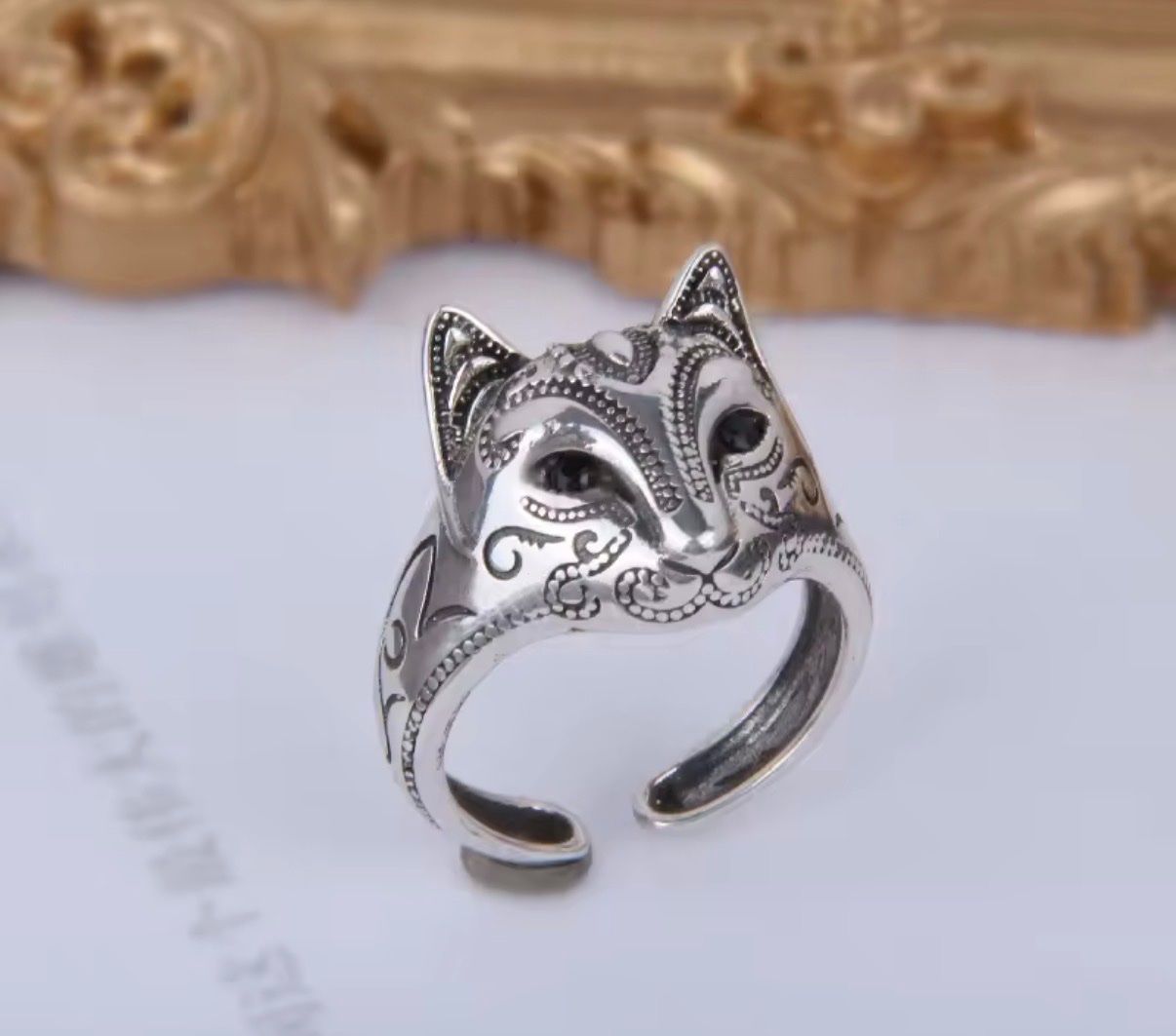 Anelli: Katzendesign Ring, neu, verstellbar – Nuovo (secondo la descrizione) da Gams venduto da Mariawicca 1