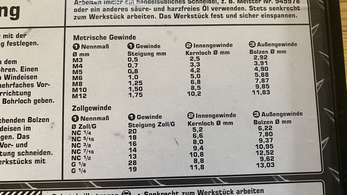 Tutti gli attrezzi: Gewindeschneidesatz Gewindeschneider neu – Nuovo e nell'imballaggio originale da Feuerthalen venduto da 181222 3