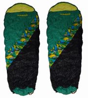2 Schlafsäcke (Doppelschlafsack) für zwei Personen, grün