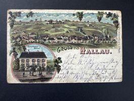 Ansichtskarte Hallau Gasthaus zum Bären gelaufen 1902