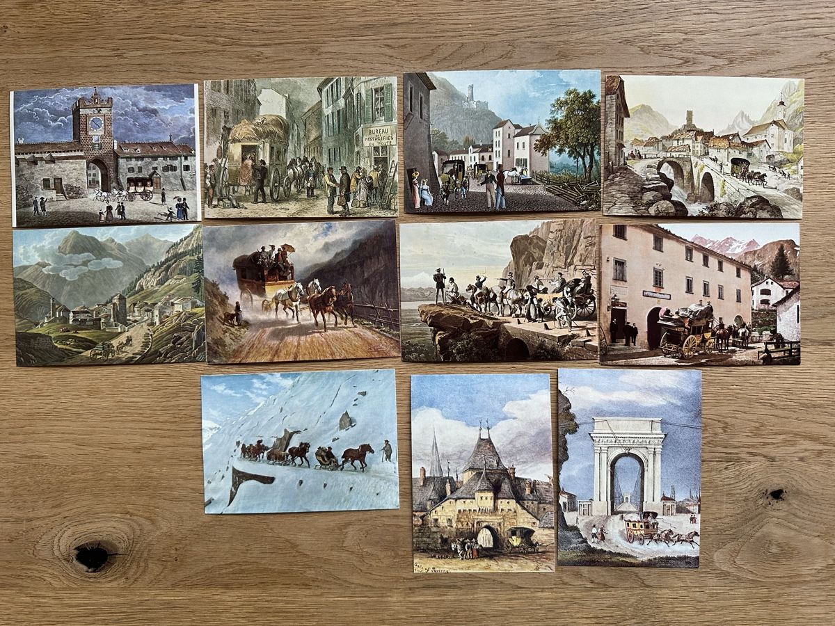 Alle Briefmarken: Schweiz - 11x PTT Museum Anichtskarten top Erhalten  – Gebraucht aus Schmitten / FR von Samsara169