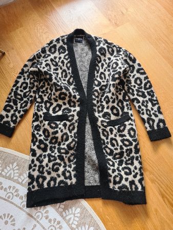 Strickjacke Superdry Animal Print beige schwarz Grösse L