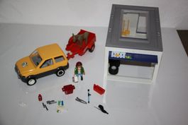 Playmobil Auto mit Tierärztin, Garage und Zubehör
