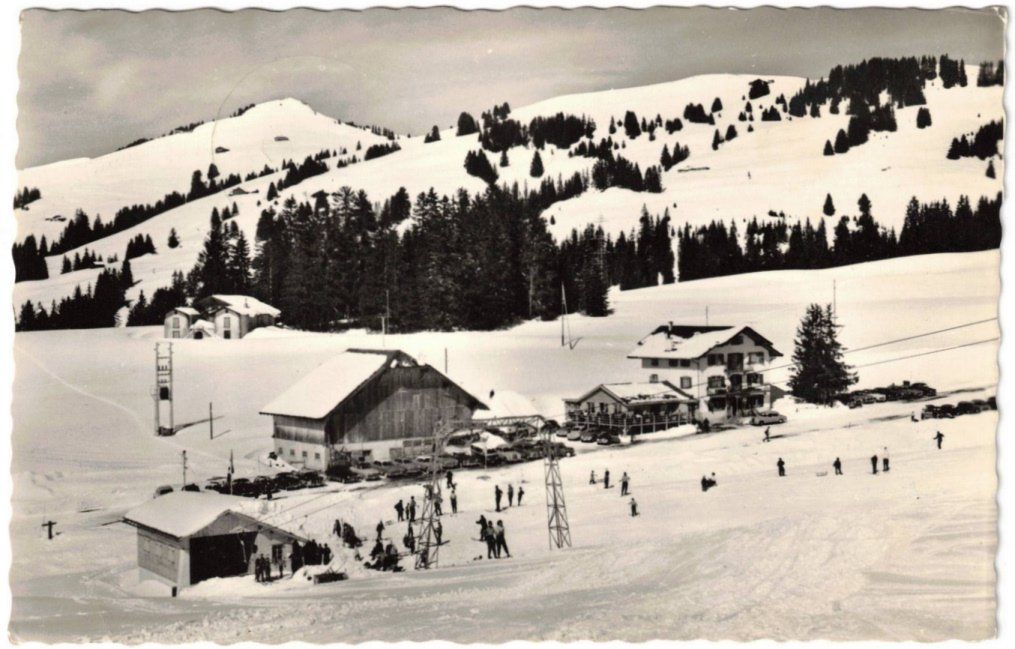 Ansichtskarten: Col des Mosses - Restaurant + Skilift Lécherette – Gebraucht aus Binningen von Mountainrider