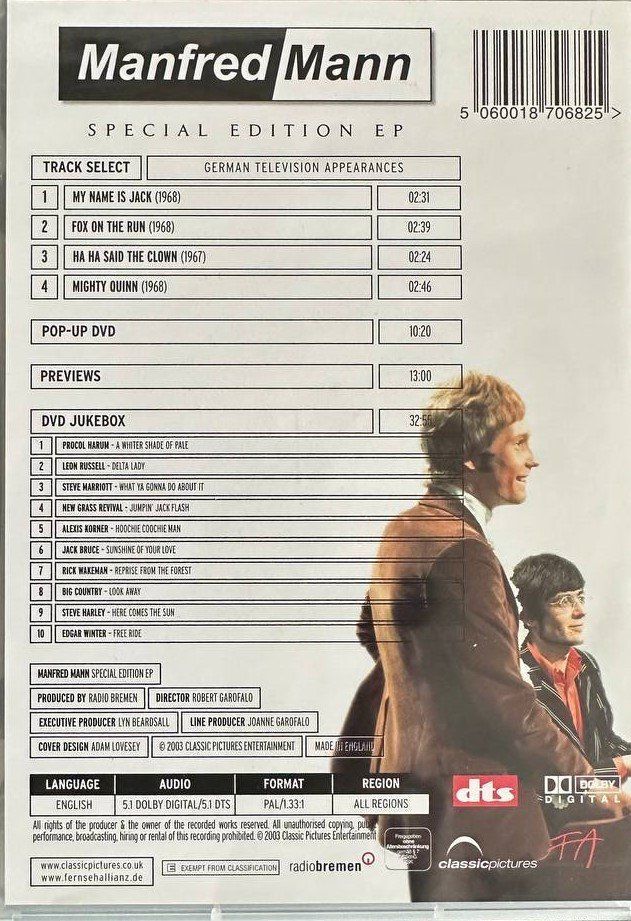 Alle DVDs: Manfred Mann Special Edition DVD Rarität – Gebraucht aus Beringen von Mantafisch1 1
