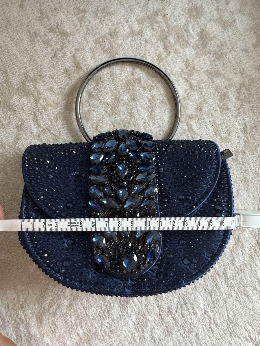 Sacs femmes: Dunkelblaue Strass-Abendtasche mit Ringgriff und Kette – Neuf avec emballage d'origine à Zürich par di_archive 3