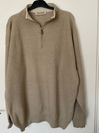 MILLSONS BW Seide Kaschmir Herren Pullover Gr 58 beige