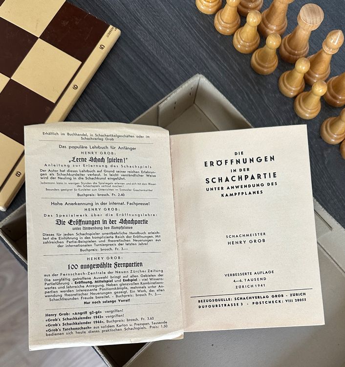 Schachspiel Antik Grob Zürich, Henry Grob Schachweltmeister Kaufen