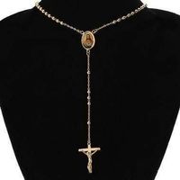Rosenkranz Kette mit Jesus Christus rosa Rosaire Pl. Or Rose