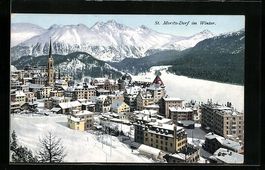St. Moritz-Dorf, Totalansicht im Winter
