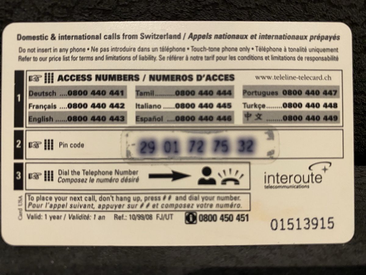 Telefon- & Taxkarten: Teleline – Gebraucht aus Lausanne von babacard10 1