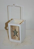 Holzlaterne shabby chic, Holz H 15  cm
