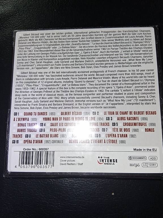 CD: Gilbert Bécaud - Coffret collector 10CDs – Nuovo (secondo la descrizione) da Aigle venduto da Marcagapit 1