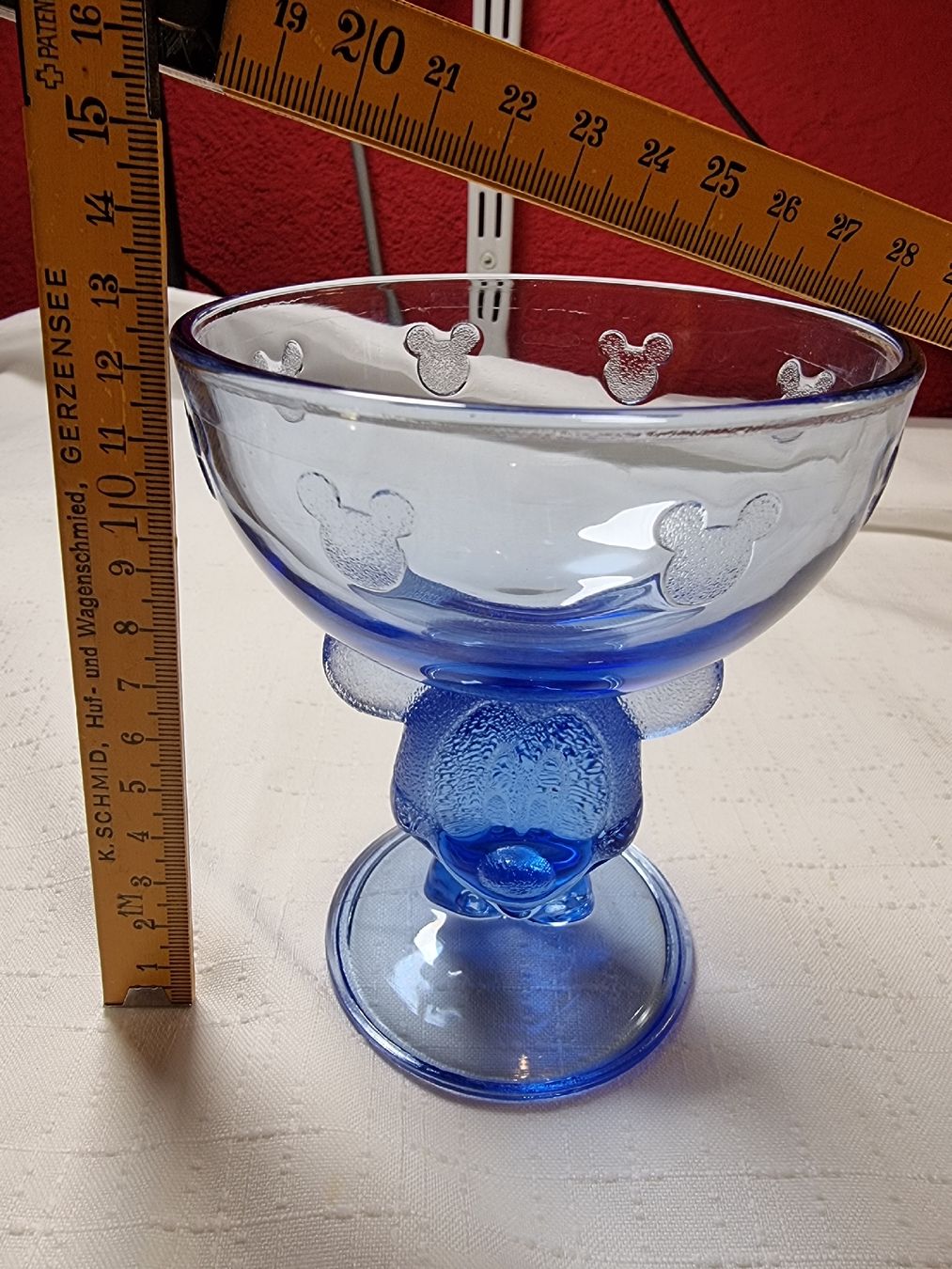 Gläser: 6 blaue Mickey Mouse Glas Eisbecher. – Gebraucht aus Helgisried von zuegli.24 2