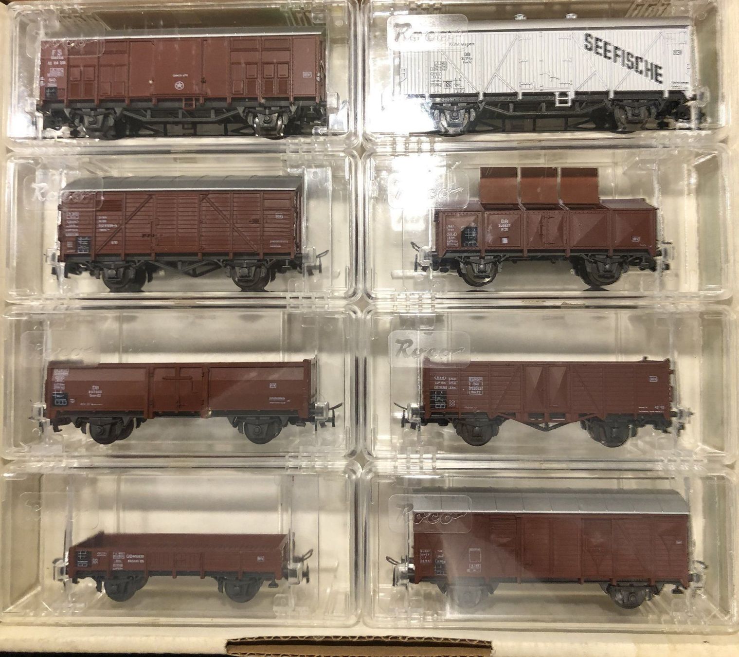 Roco Modellini di ferrovie: ROCO H0 Sortiment Nr2 mit 8 Güterwagen – Nuovo e nell'imballaggio originale da Burgdorf venduto da Gedora 1