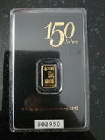 UBS Goldbarren 1g 999.9 Kinebar 150 Jahre 2012