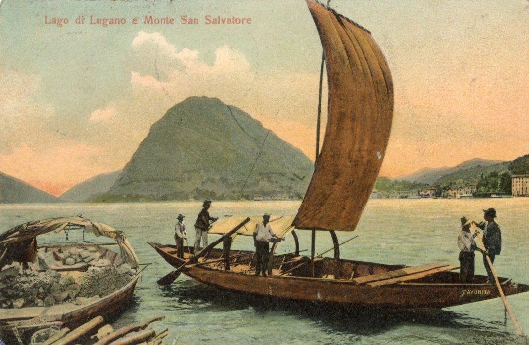 Cartoline postali: Lugano   TI   e Monte San Salvatore      um 1907 – Usato da Brig venduto da Valcards54