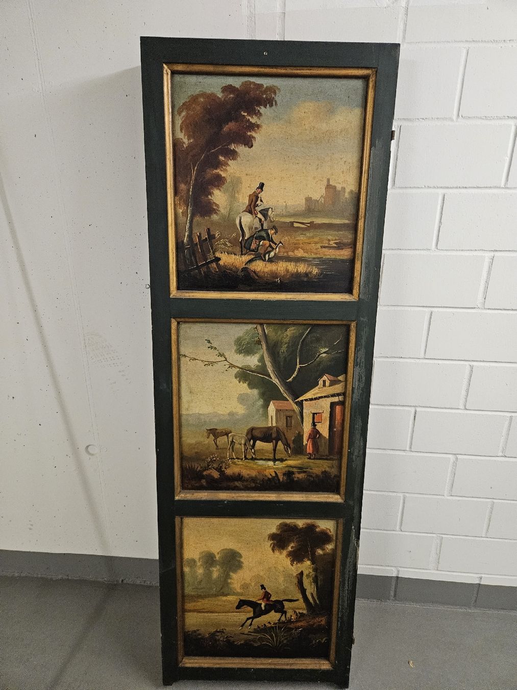 Paraventi: Antique Decorative Folding Screen Room Divider - Horses – Usato da Rickenbach b. Wil venduto da nic_8ljr 5