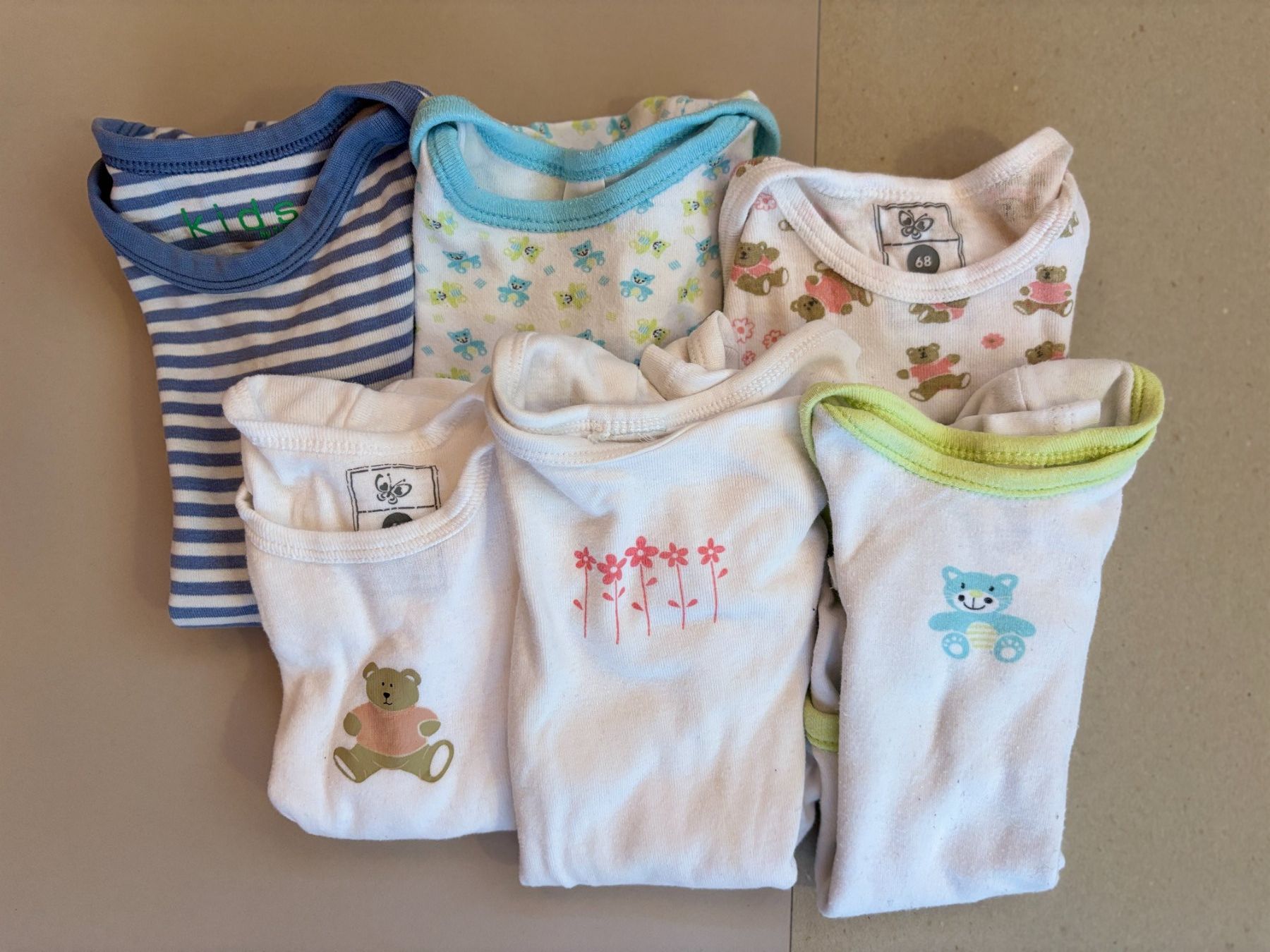 Biancheria intima: 6 Bodys Gr. 68 (#38) – Usato da Englisberg venduto da Apfelsine