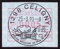ATM 7Axb_Werbe-VO 1298 CÉLIGNY_K1284_25.3.91_ERSTTAG !