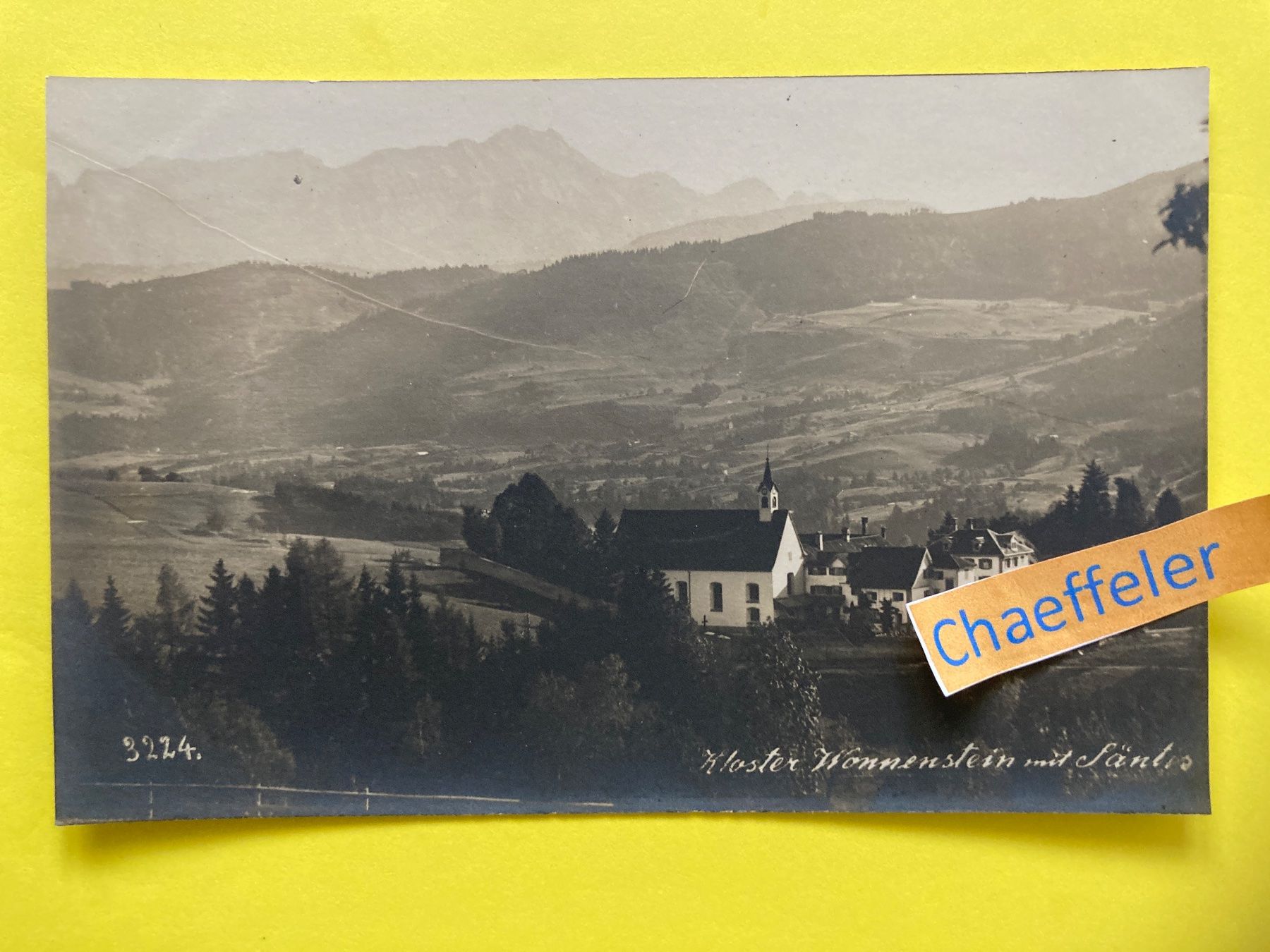 Cartoline postali: 3224 Kloster Wonnenstein mit Säntis – Usato da Zürich venduto da Chaeffeler