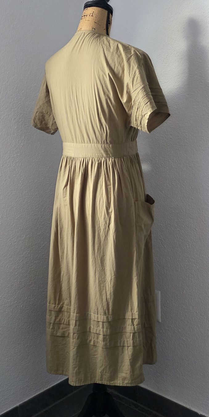 Vestiti: Baumwoll Kleid, Gr. 34/8, beige, Neu – Nuovo (secondo la descrizione) da Rheinsulz venduto da Gilea 4