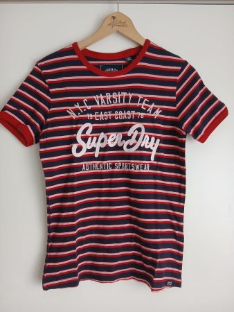 Superdry T-Shirt Gr. 36 rot-blau gestreift, Sommer/Frühlings