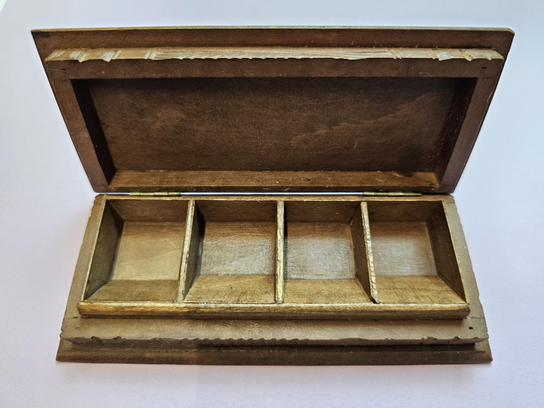 Dosen: Mini-Schmuckdose / Schatulle / Box - Holz - Vintage/Antik – Gebraucht aus Riehen von Nobelshop 3