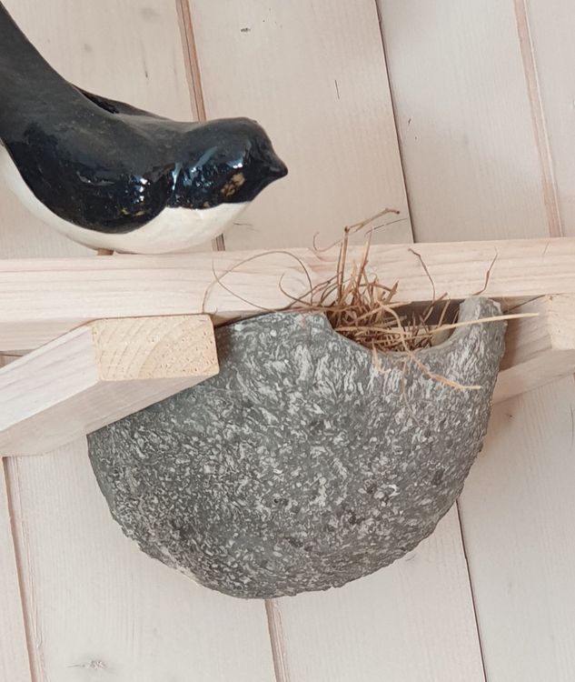 Schwalbennest Deko Für Garten - Realistische Schwalben Ornamente 16x15x7cm | Wetterfeste Gartendekoration