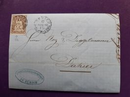 Strubelbrief mit interessantem Inhalt, 1862, 22G, braun