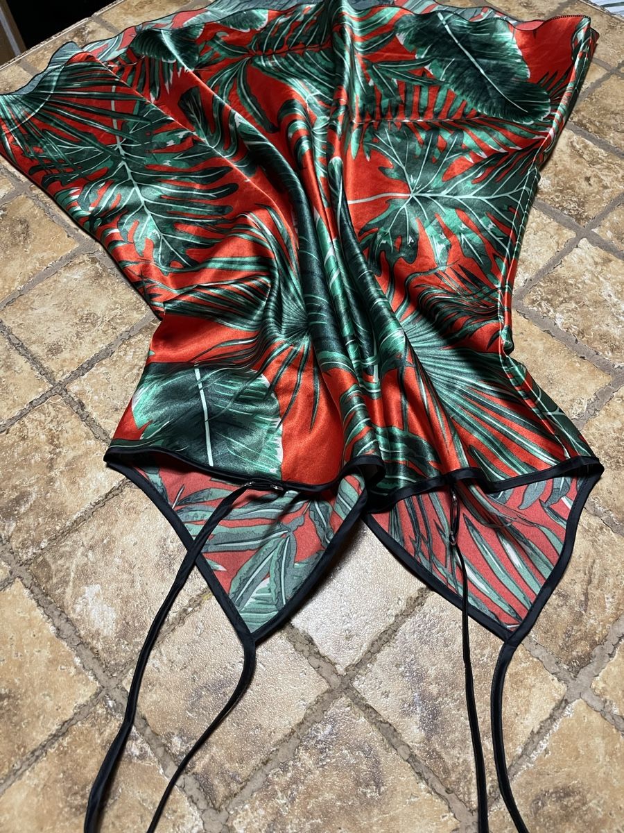 Negligees & Pigiami: Chic Tropicale: Abito da notte di raso-Tg.L-Rosso e Verde – Nuovo (secondo la descrizione) da Gordevio venduto da LanaZimm 8