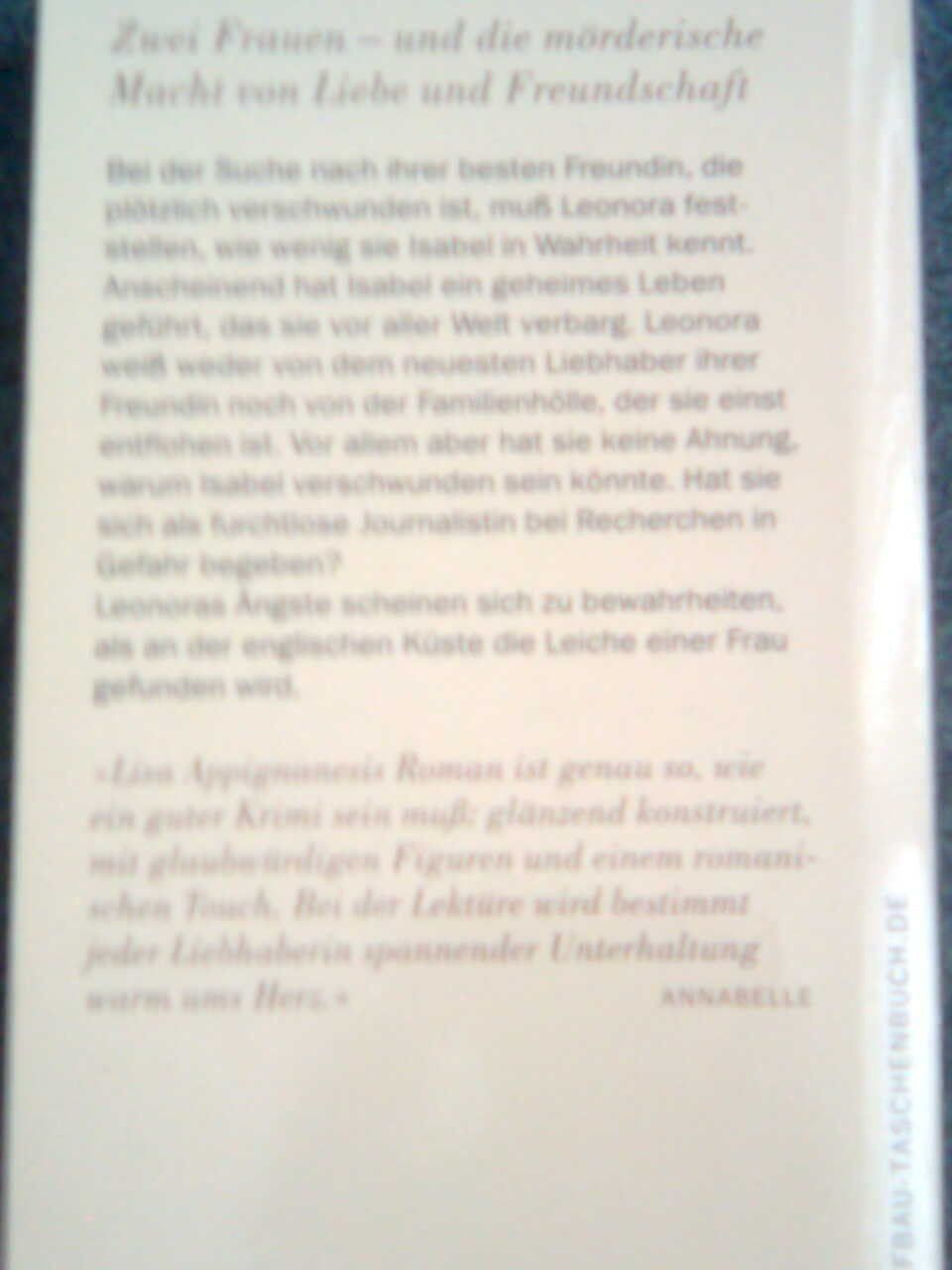 Libri: Lisa Appignanesi Kalt ist die See – Usato da Basel venduto da Alacant 2