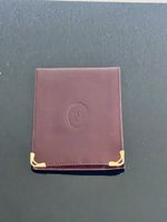 Leather Wallet Burgundy Gold Corner 