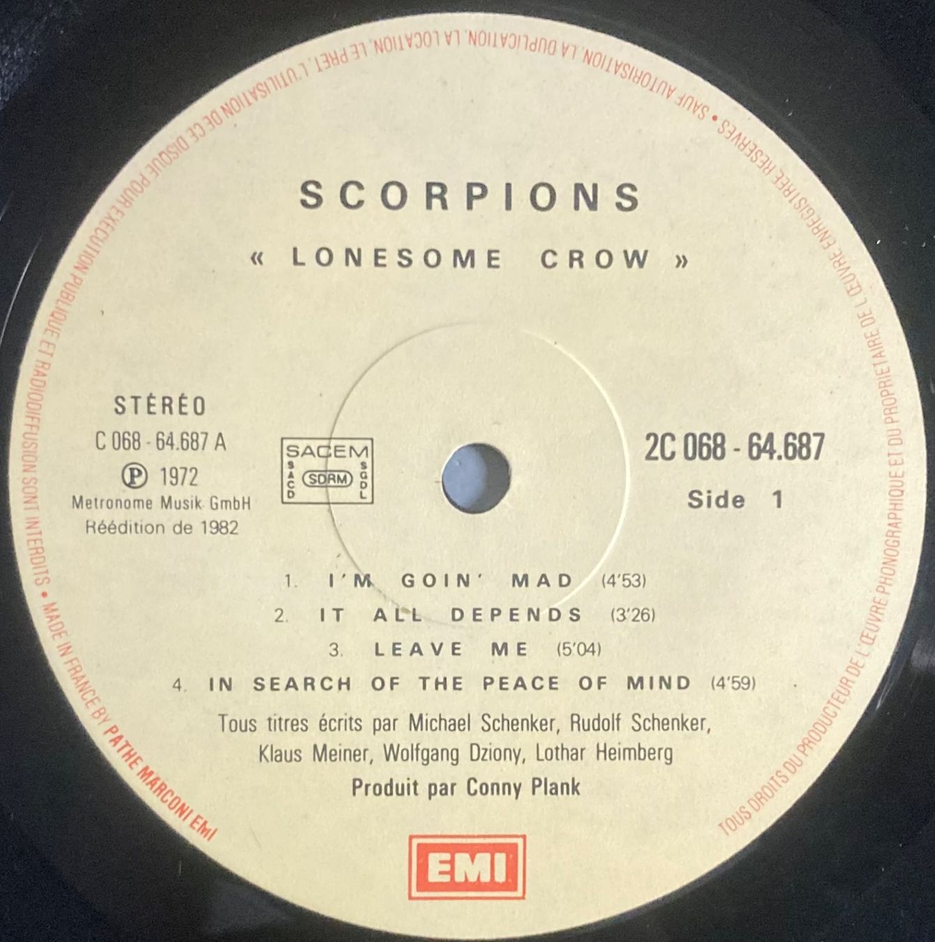 Dischi in vinile: SCORPIONS - LONESOME CROW – Usato da Poliez-Pittet venduto da Newtown-Records 2