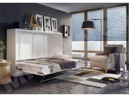 Schrankbett ILIJANA Horizontal Weiss/Hochglanz - 140x200cm