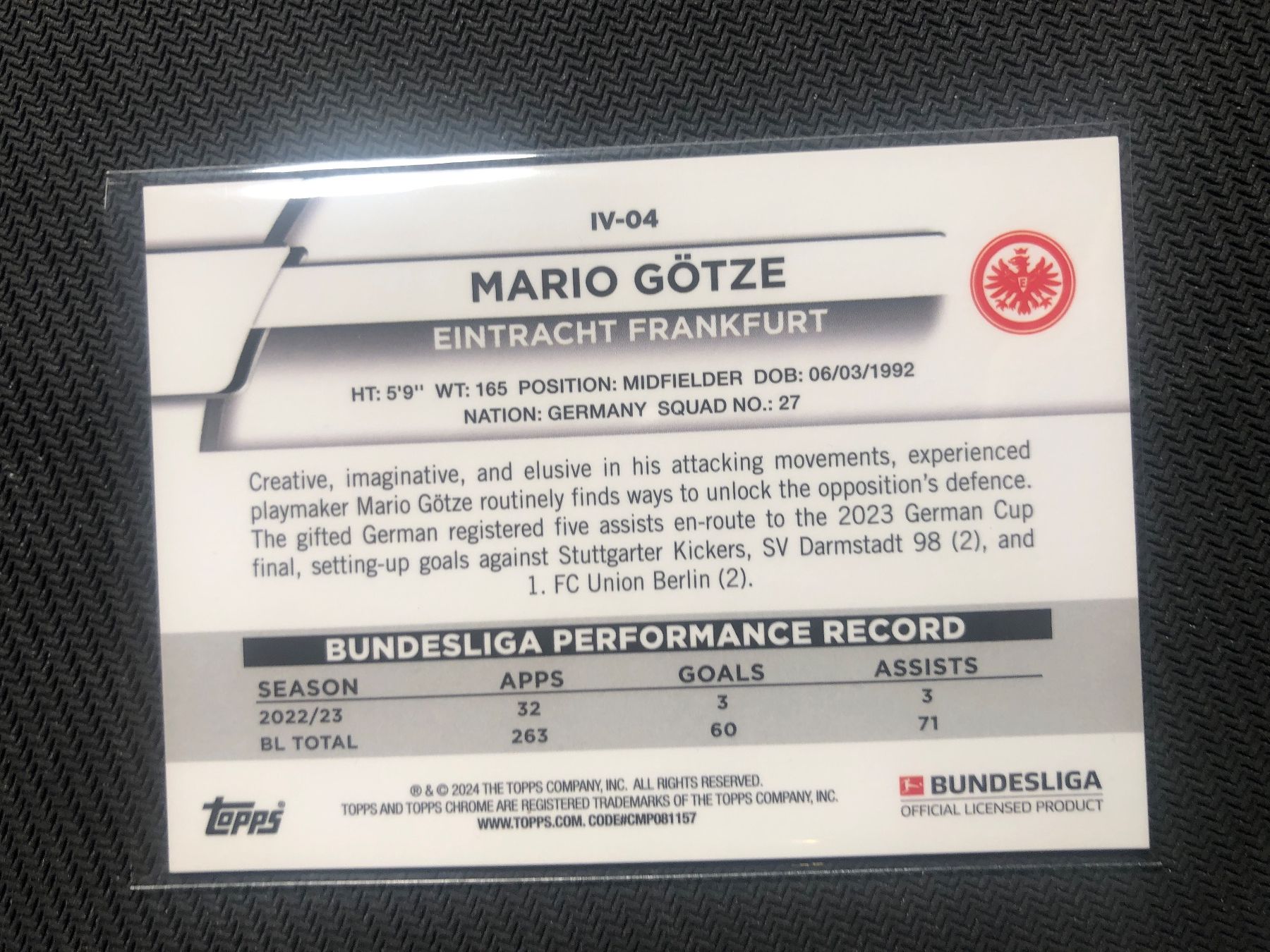 Topps Carte collezionabili: Topps Chrome Sapphire Mario Götze /25 – Usato da Wangenried venduto da Garagara 1