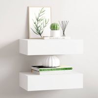 Wandregale mit Schubladen 2 Stk. Weiß 40x23,5x10 cm MDF