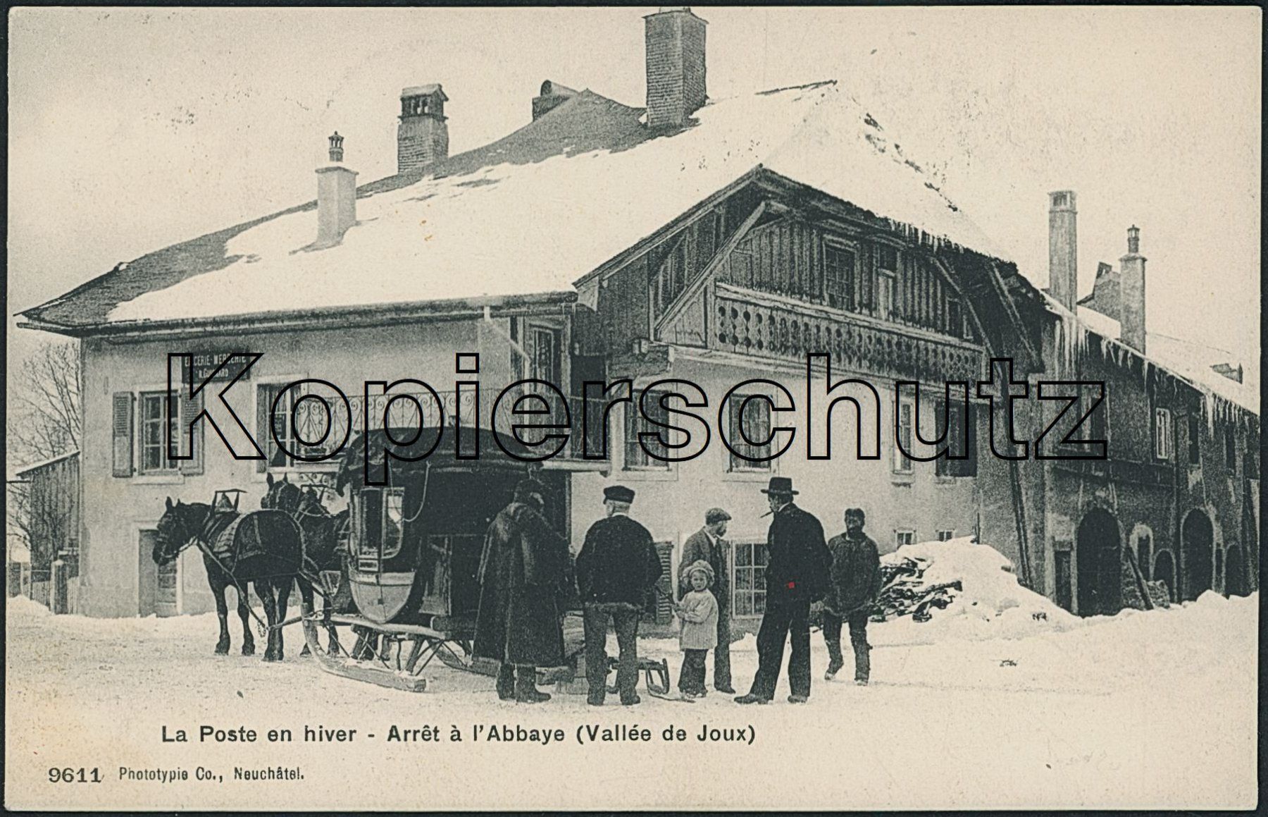 Cartoline postali: VD L'Abbaye - Postkutsche - Pferdeschlittenpost – Nuovo (secondo la descrizione) da Schindellegi venduto da masutka7