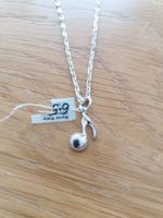 Halskette mit Anhänger Notenzeichen, Silber 925 NEU