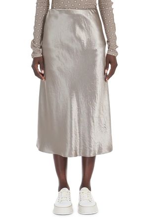 Max Mara Leisure Crinkle Effect Satin Midi Skirt - Size US2