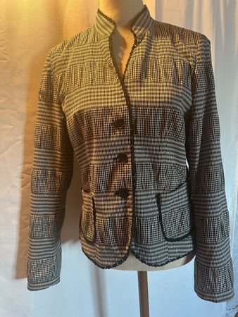 Elegante Taifun Jacke Damen Gr. 40 – Karo-Muster & Spitze