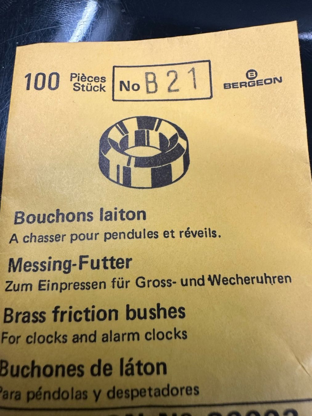 Bergeon Tutti gli attrezzi: BERGEON MESSING FUTTER ORIGINALVERPACKT – Nuovo e nell'imballaggio originale da Ostermundigen venduto da wini63 1