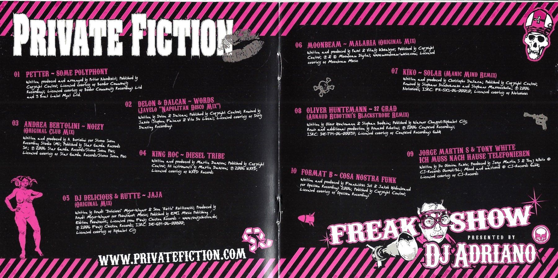 CD: DJ Adriano PRIVATE FICTION Freak Show Techno Electro CH CD – Usato da Kandergrund venduto da Sososo 3