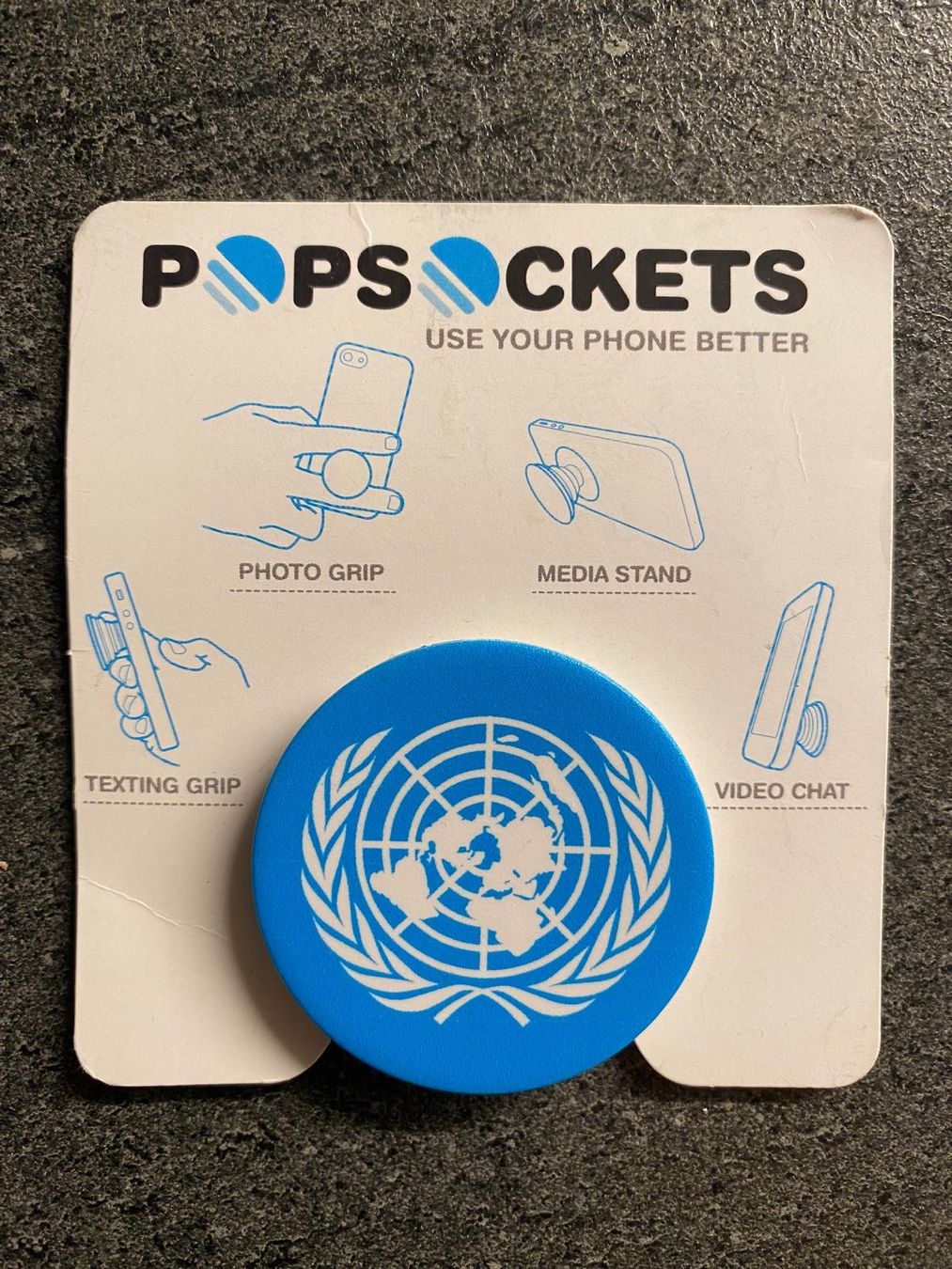 Popsockets Staffe: Popsocket Vereinte Nationen / United Nations – Nuovo (secondo la descrizione) da Zürich venduto da antoniacita
