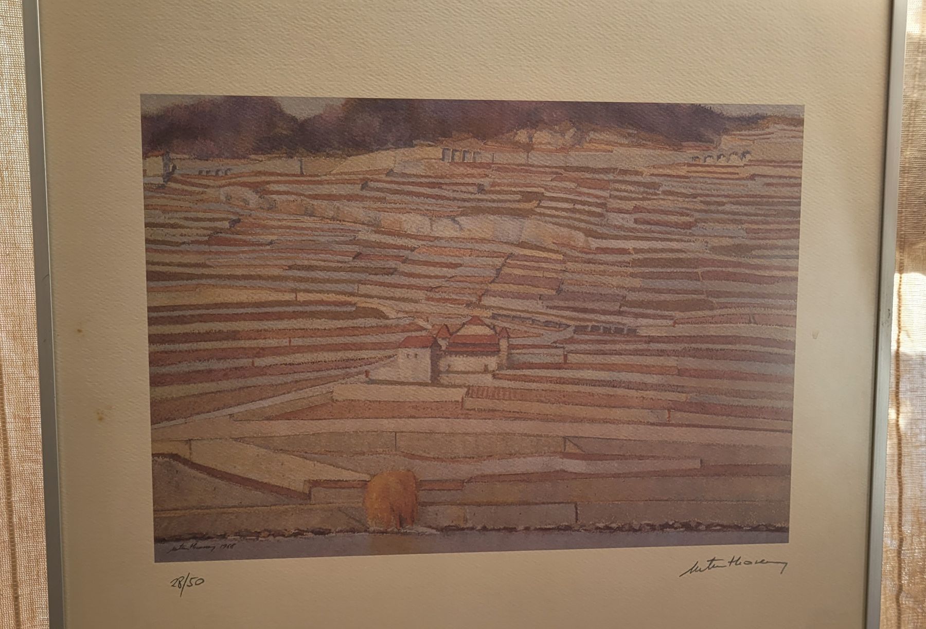 Grafica & Litografie: M.Tenthorey, Litho signée et numérotée, vignes, Lavaux – Usato da Vevey venduto da lba_dd82