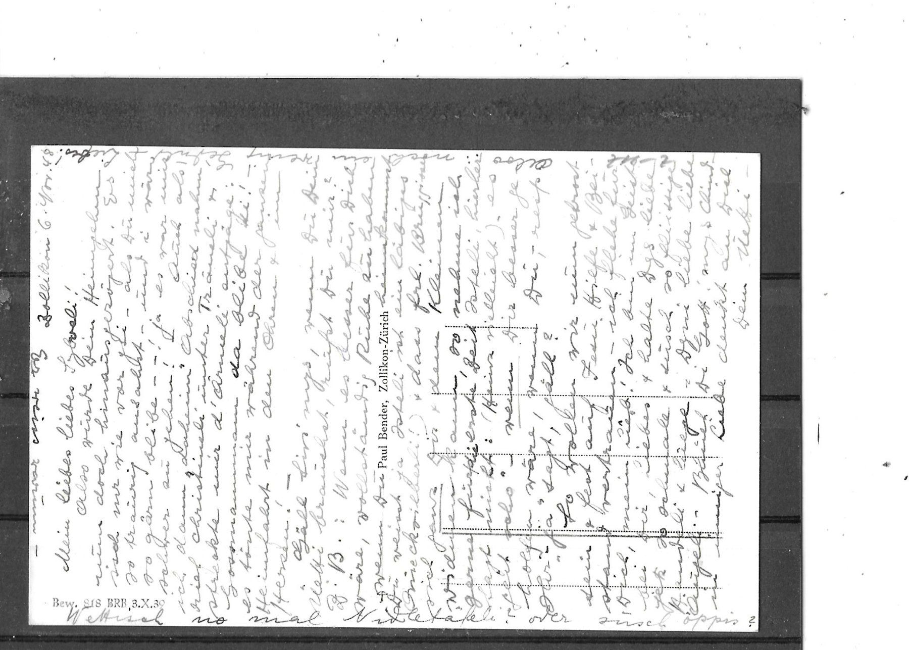 Ansichtskarten: ZH Zollikon 1948 – Gebraucht aus Schocherswil von Wilare 1